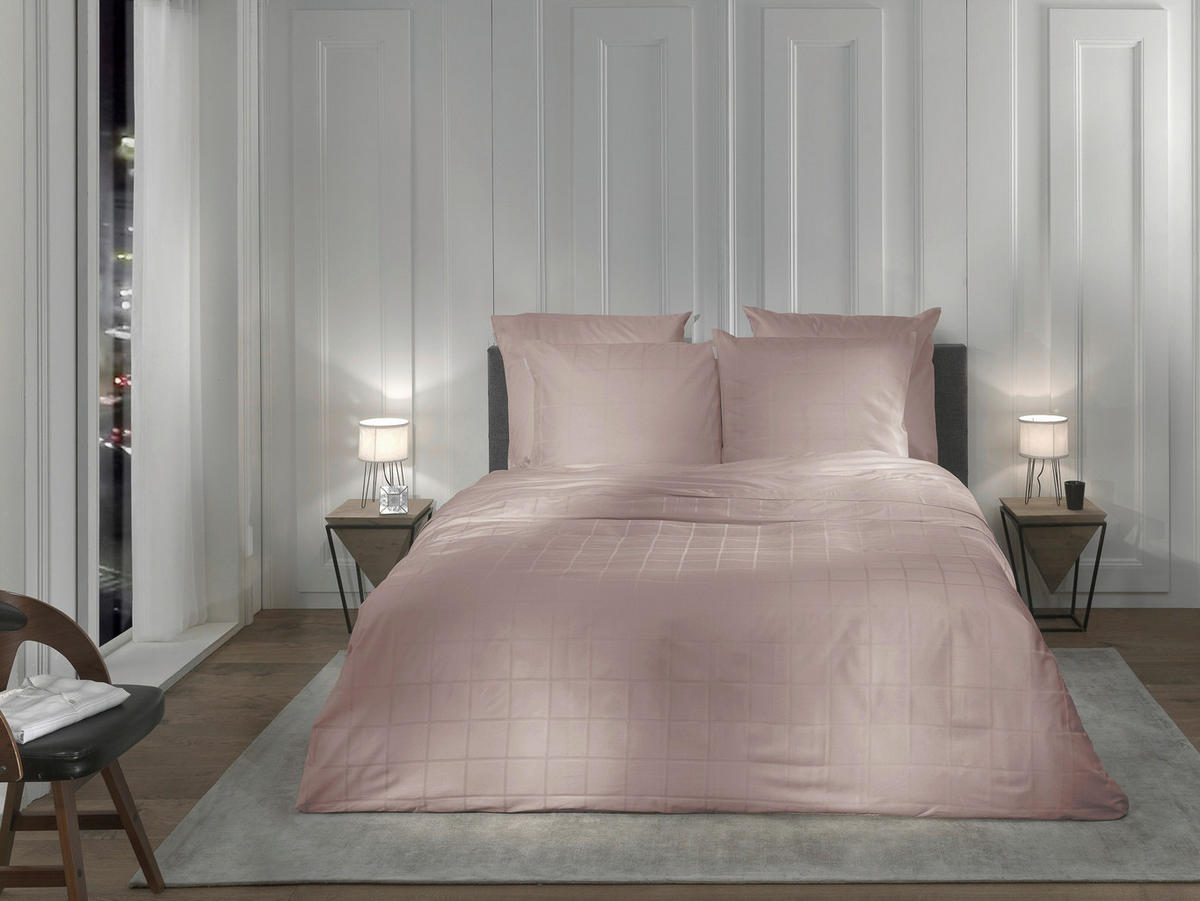 BETTWÄSCHE 2-teilig Diamante Makosatin 135/200 cm  - Rosa, Basics, Textil (135/200cm)