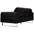 2-SITZER-SOFA  in Velours Schwarz  - Goldfarben/Schwarz, KONVENTIONELL, Textil/Metall (194/90/97cm) - Carryhome