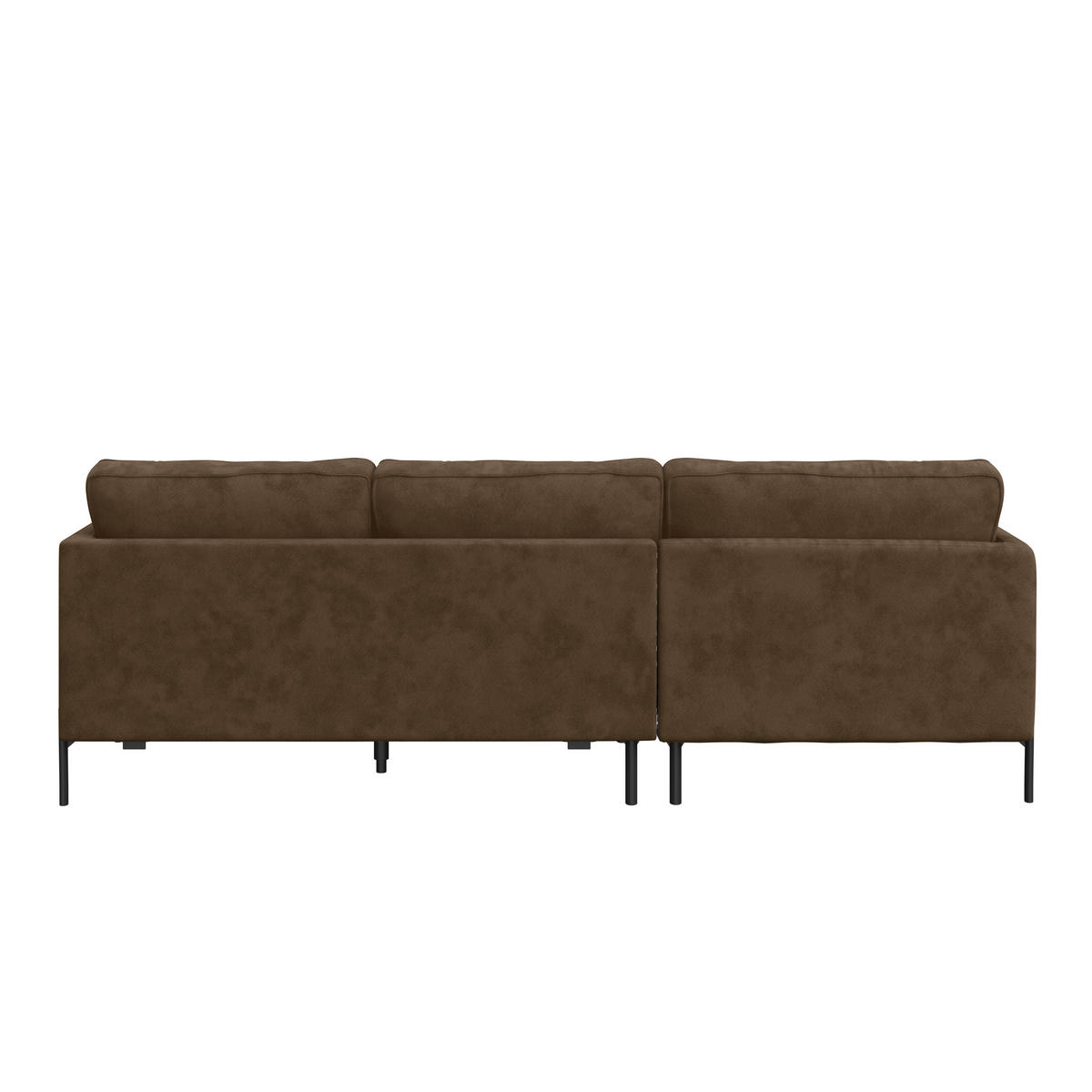 ECKSOFA in Flachgewebe Braun  - Schwarz/Braun, Trend, Textil/Metall (154/232cm) - Livetastic