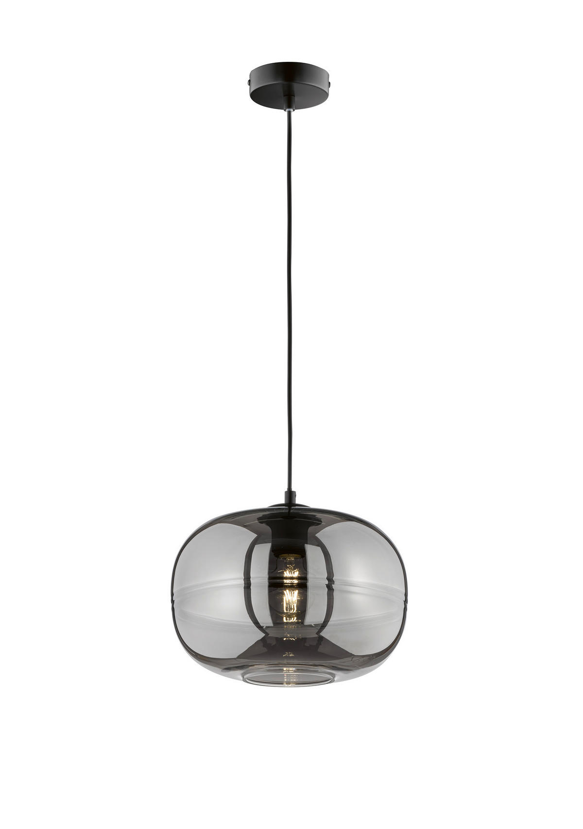 PENDELLAMPA Ink 29,50/140 cm  - grå/svart, Design, metall/glas (29,50/140cm) - Fischer & Honsel