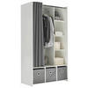 ARMOIRE OUVERTE 100/180/50 cm  in Grau, Weiss  - gris/blanc, Basics, carton/textile (100/180/50cm) - MID.YOU