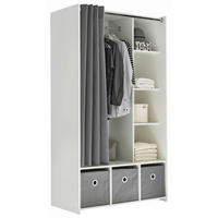 OFFENER KLEIDERSCHRANK 100/180/50 cm  in Grau, Weiß  - Weiß/Grau, Basics, Karton/Holzwerkstoff (100/180/50cm) - MID.YOU