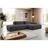 ROHOVÁ SEDAČKA, plast, textil, kompozitní dřevo, barvy grafitu - černá/barvy grafitu, Konvenční, kompozitní dřevo/textil (294/165cm) - Livetastic