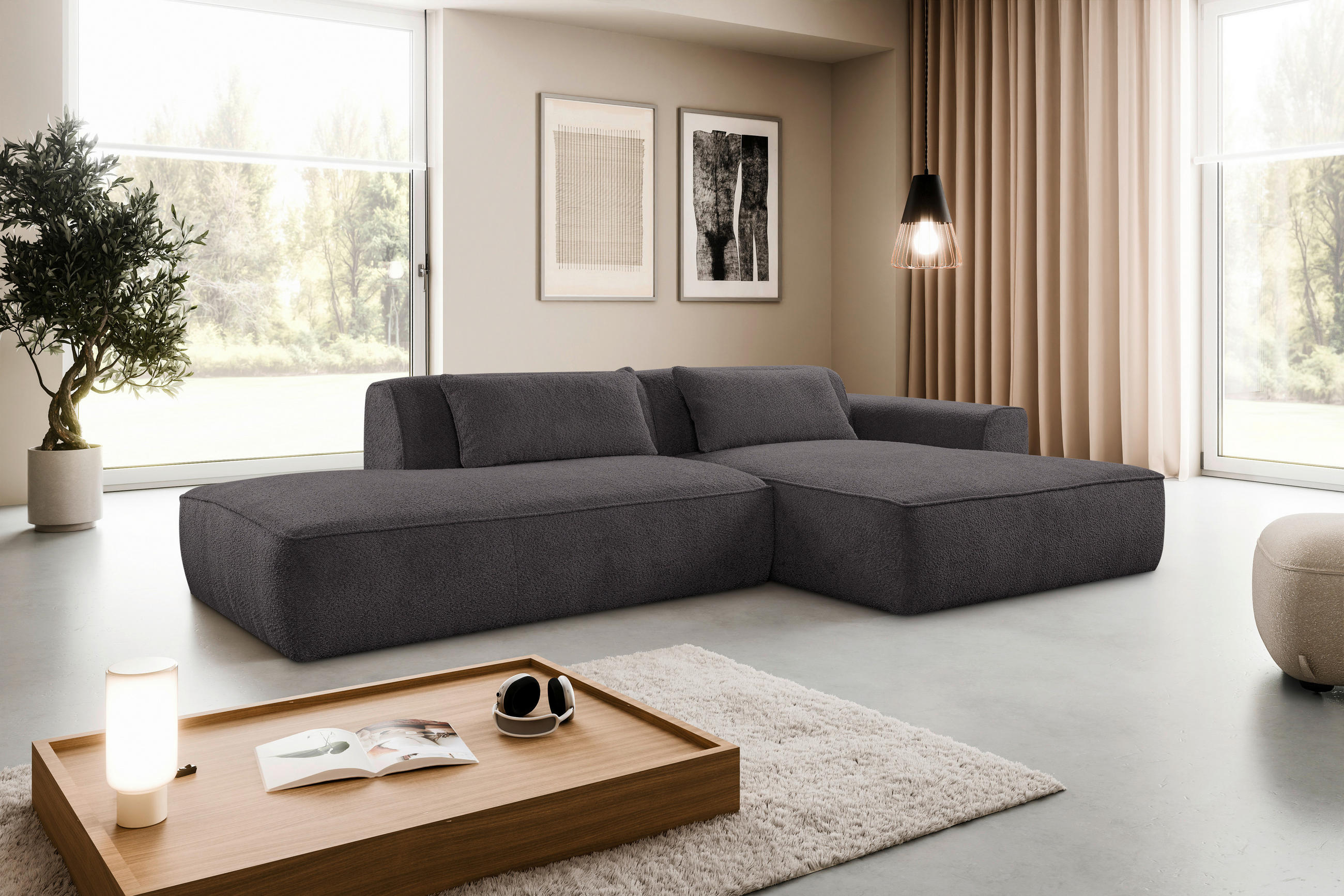 Livetastic ROHOVÁ SEDAČKA, plast, textil, kompozitní dřevo, barvy grafitu
