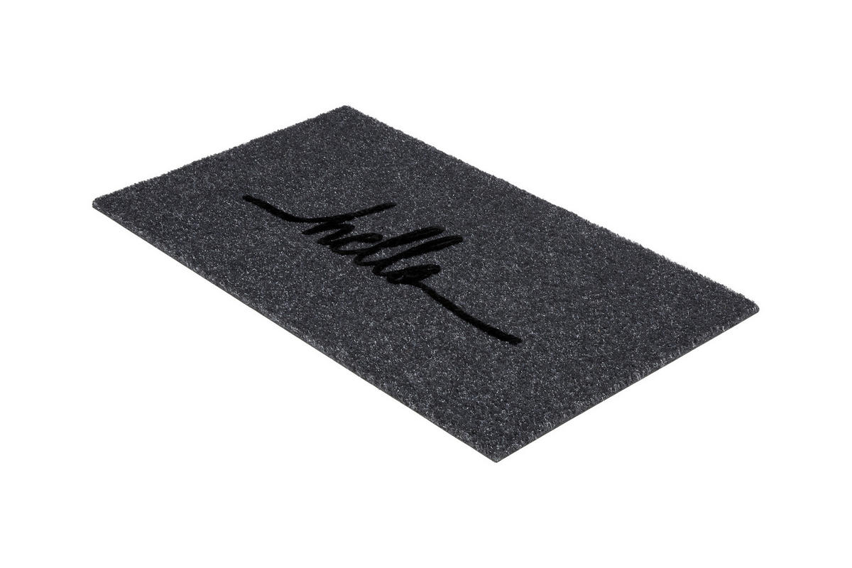 FUßMATTE 45/75 cm Power Flock  - Grau, Trend, Kunststoff/Textil (45/75cm)