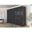 SCHWEBETÜRENSCHRANK 316/223/68 cm 4-türig Graphitfarben, Grau  - Chromfarben/Graphitfarben, Design, Glas/Holzwerkstoff (316/223/68cm) - Novel