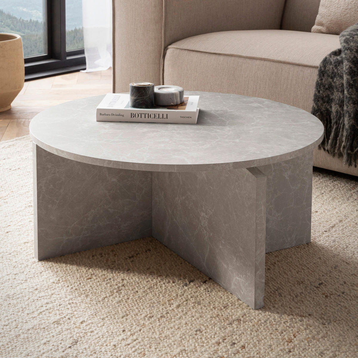 COUCHTISCH 70/70/33 cm rund Sandfarben  - Sandfarben, Design, Holzwerkstoff (70/70/33cm) - Livetastic