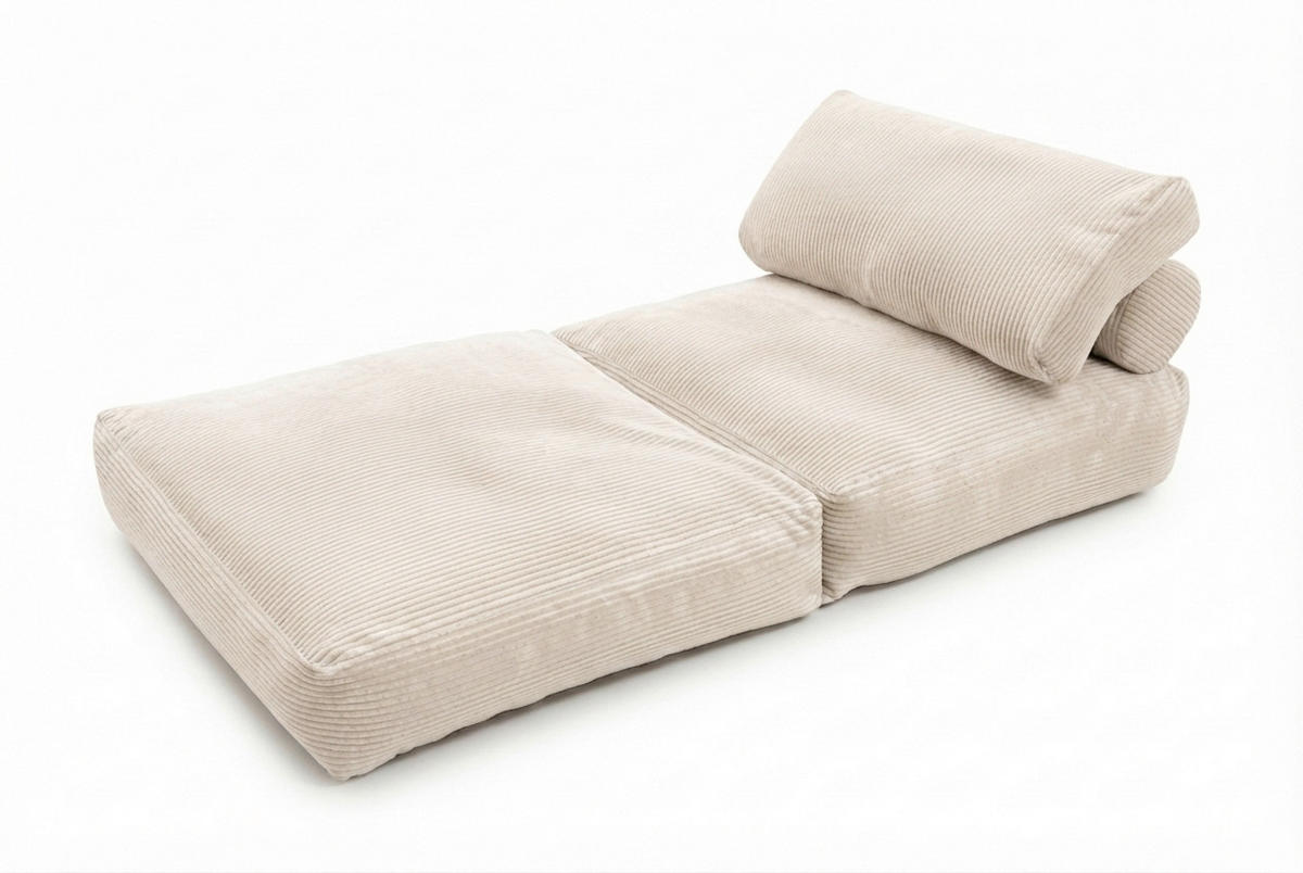 SCHLAFSESSEL Cord Creme Rückenkissen  - Creme, KONVENTIONELL, Textil (85/80/85cm) - Xora