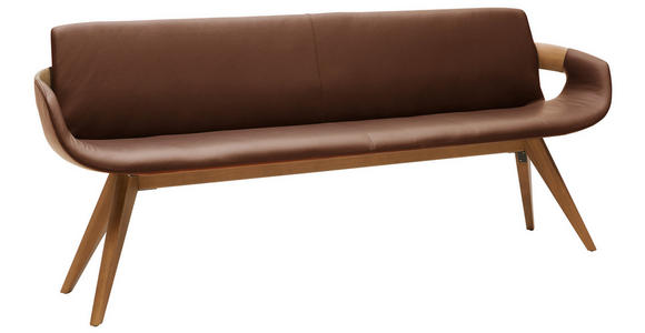 SITZBANK Echtleder Kerneiche vollmassiv Eichefarben - Eichefarben, Natur, Leder/Holz (184/87/57cm) - Valnatura