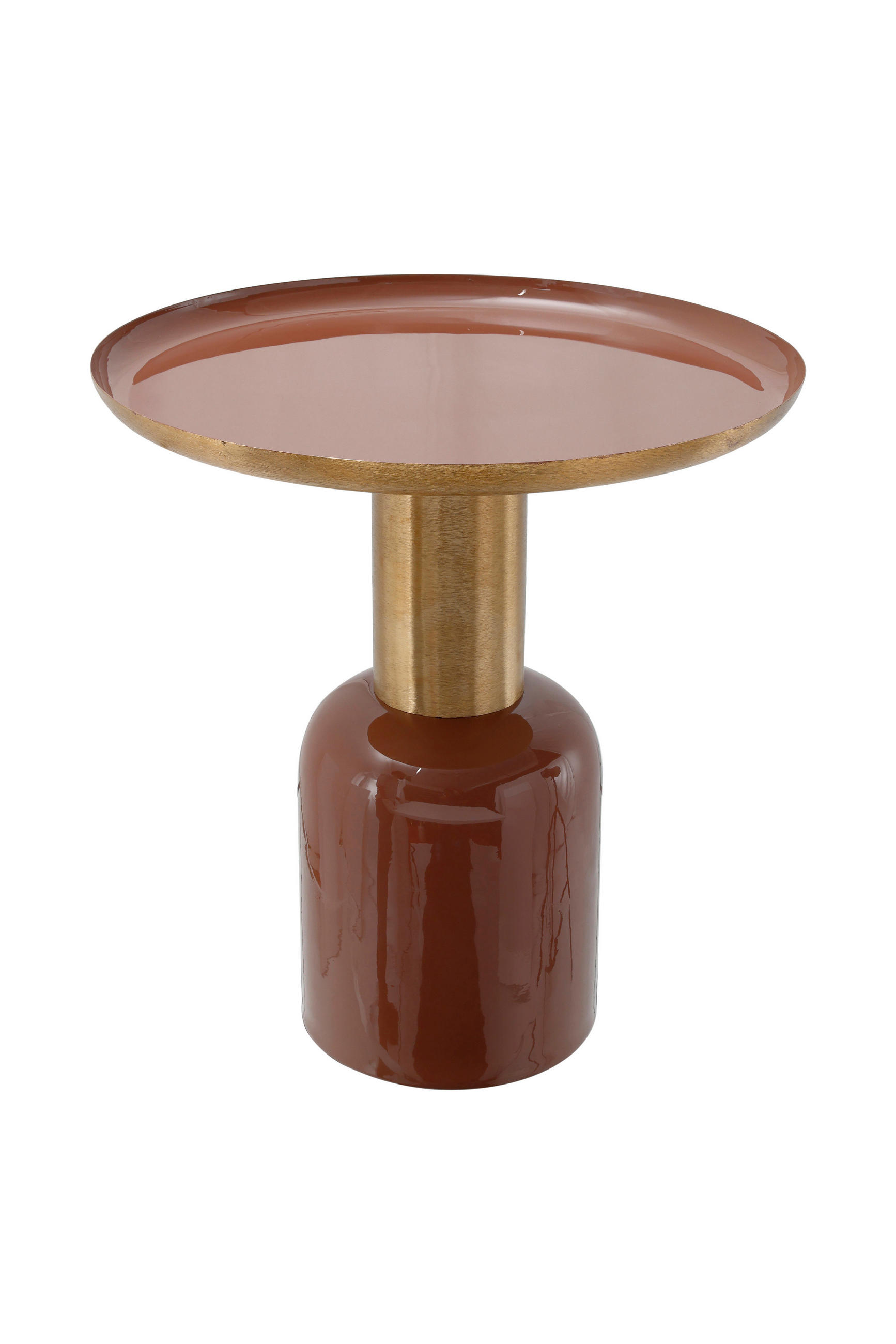 BEISTELLTISCH Braun, Goldfarben  - Goldfarben/Braun, Basics, Metall (49,5/52/49,5cm) - Kayoom