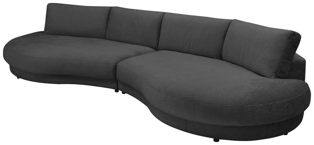 BIGSOFA Chenille Schwarz  - Schwarz, Design, Kunststoff/Textil (410/86/166cm) - Pure Home Lifestyle