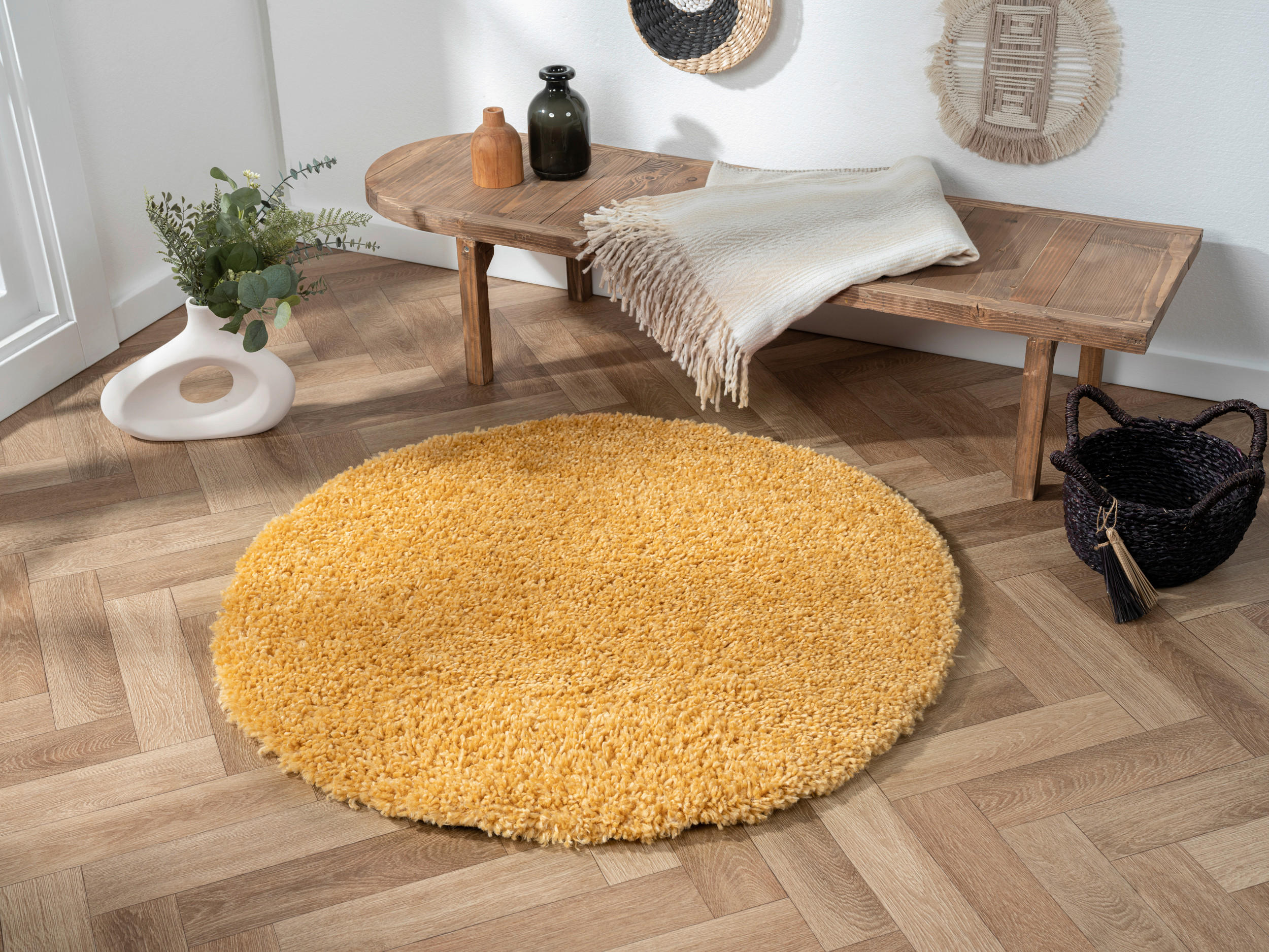 HOCHFLORTEPPICH 100 cm My Shaggy  - Goldfarben, Basics, Textil (100cm)
