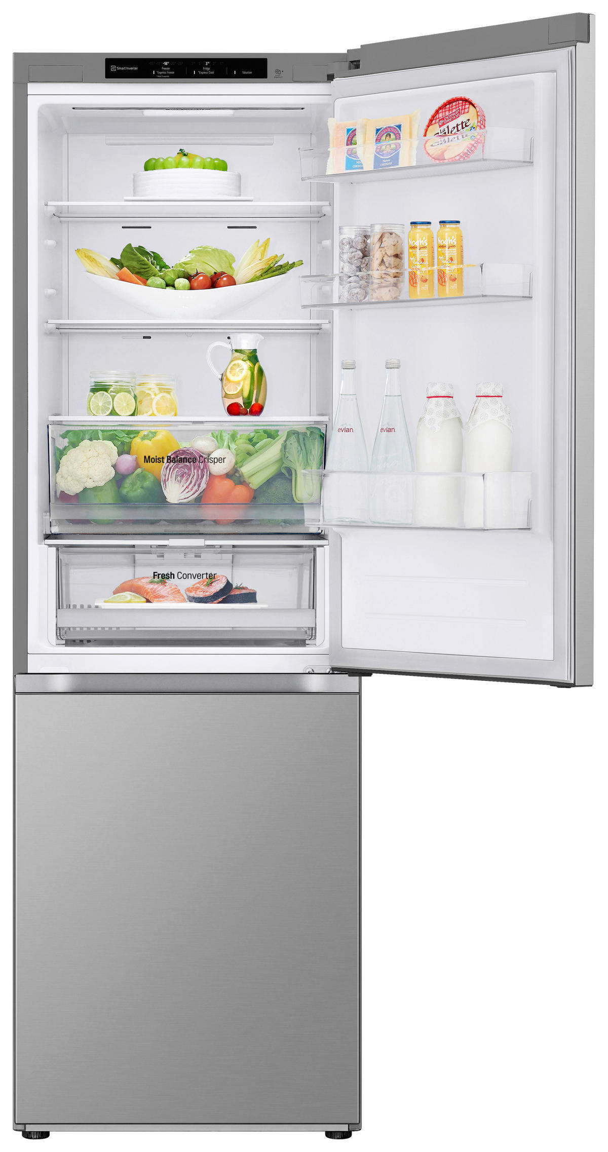 KÜHL-GEFRIER-KOMBINATION 59,5/186/68,2 cm GBV3100DPY  - Silberfarben, Trend, Glas/Kunststoff (59,5/186/68,2cm) - LG