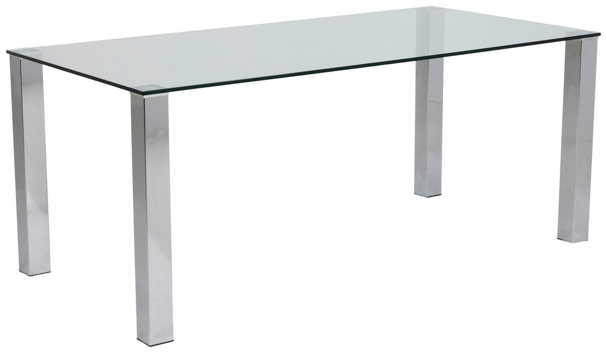 ESSTISCH Metall, Glas  - Chromfarben, Konventionell, Glas/Metall (180/75/90cm) - MID.YOU