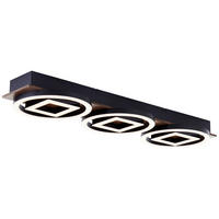 LED-DECKENLEUCHTE    67/6,5/20 cm  - Eiche dunkel/Schwarz, Design, Holz/Kunststoff (67/6,5/20cm) - Brilliant