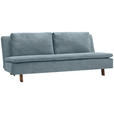 SCHLAFSOFA Flachgewebe Hellblau  - Eichefarben/Hellblau, KONVENTIONELL, Holz/Textil (205/85/98cm) - Carryhome