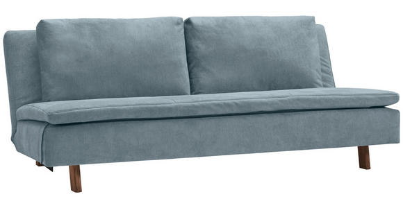 SCHLAFSOFA Flachgewebe Hellblau  - Eichefarben/Hellblau, KONVENTIONELL, Holz/Textil (205/85/98cm) - Carryhome