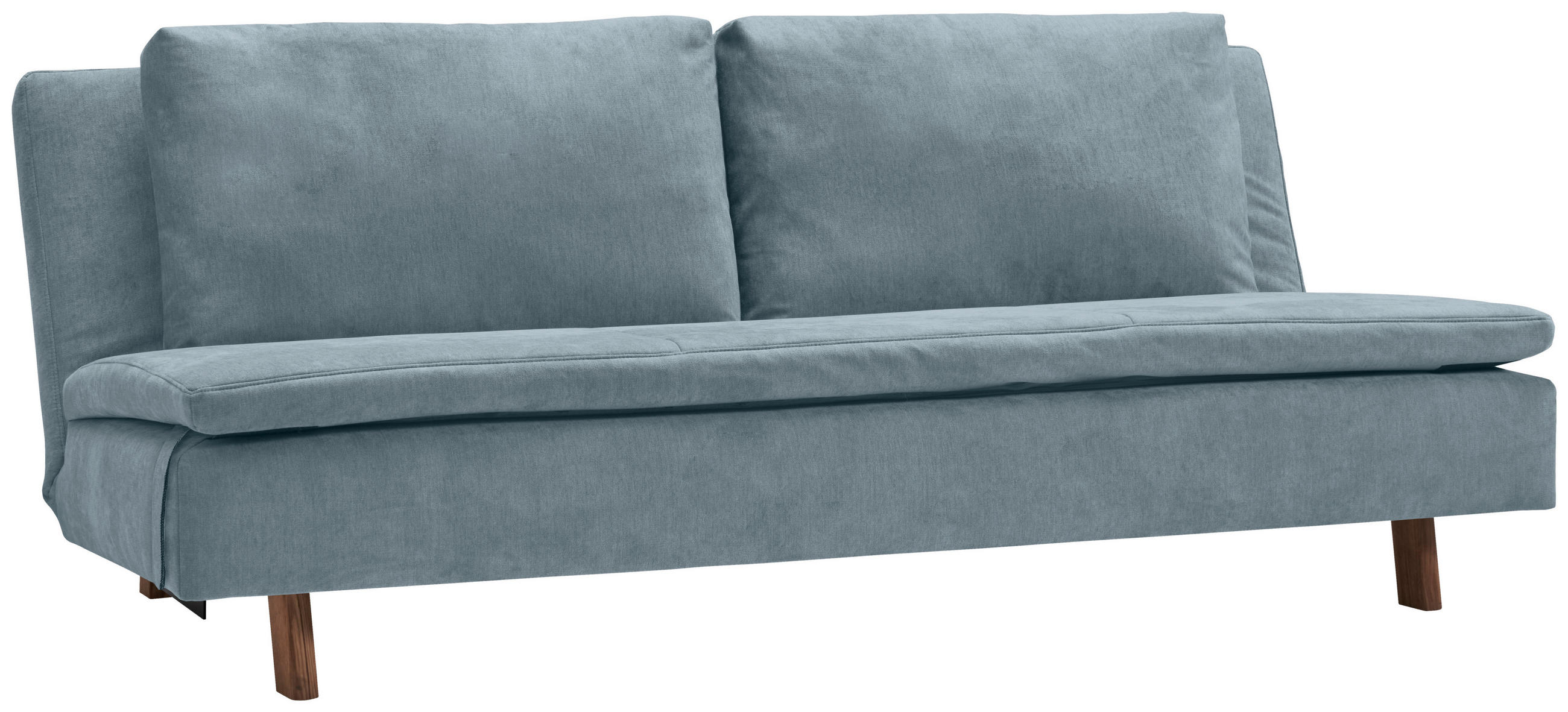 SCHLAFSOFA Flachgewebe Hellblau - Eichefarben/Hellblau, KONVENTIONELL, Holz/Textil (205/85/98cm) - Carryhome