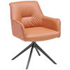ARMLEHNSTUHL  in Eisen Webstoff Echtleder pigmentiert  - Cognac/Schwarz, Design, Leder/Textil (61/64/84,5cm) - Valdera