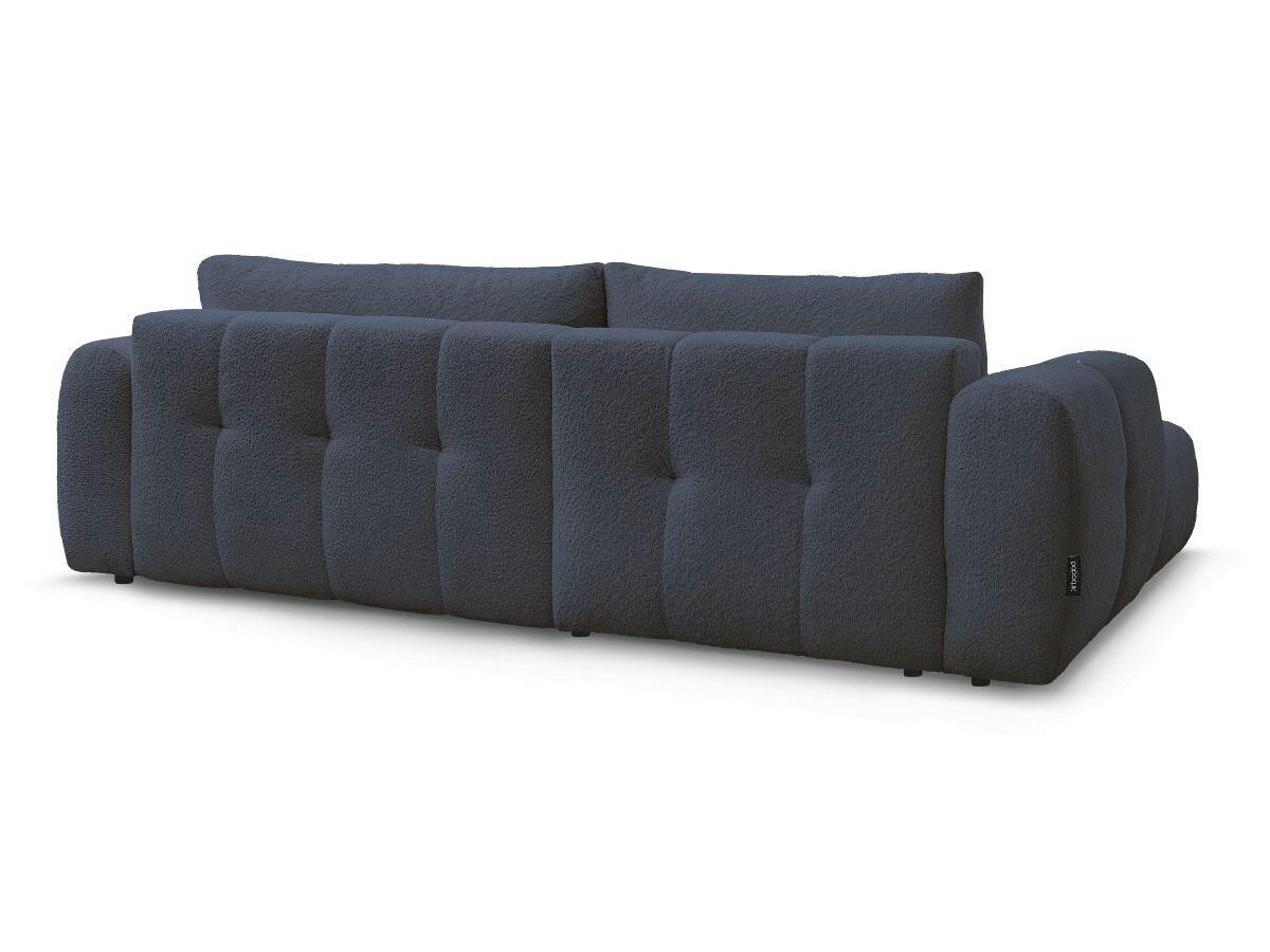 ECKSCHLAFSOFA FUJI Bouclé Dunkelblau  inkl.  - Schwarz/Dunkelblau, MODERN, Kunststoff/Textil (160/292cm)