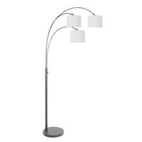 STEHLEUCHTE - Weiss, Trend, Textil/Metall (30/180/75cm)