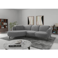 ECKSOFA in Flachgewebe Grau  199/309 cm  - Schwarz/Grau, KONVENTIONELL, Textil/Metall (199/309cm) - Sit & More