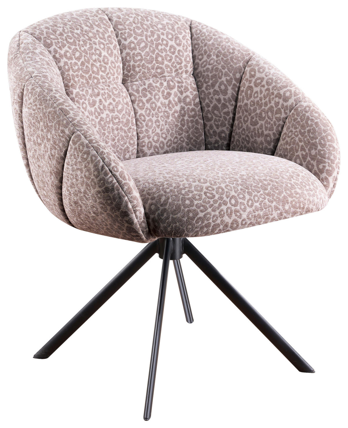 ARMLEHNSTUHL  Sitzfläche 360° drehbar Webstoff  - Beige/Hellgrau, Design, Textil/Metall (64/84/65cm) - Novel