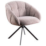 ARMLEHNSTUHL  Sitzfläche 360° drehbar Webstoff  - Beige/Hellgrau, Design, Textil/Metall (64/84/65cm) - Novel