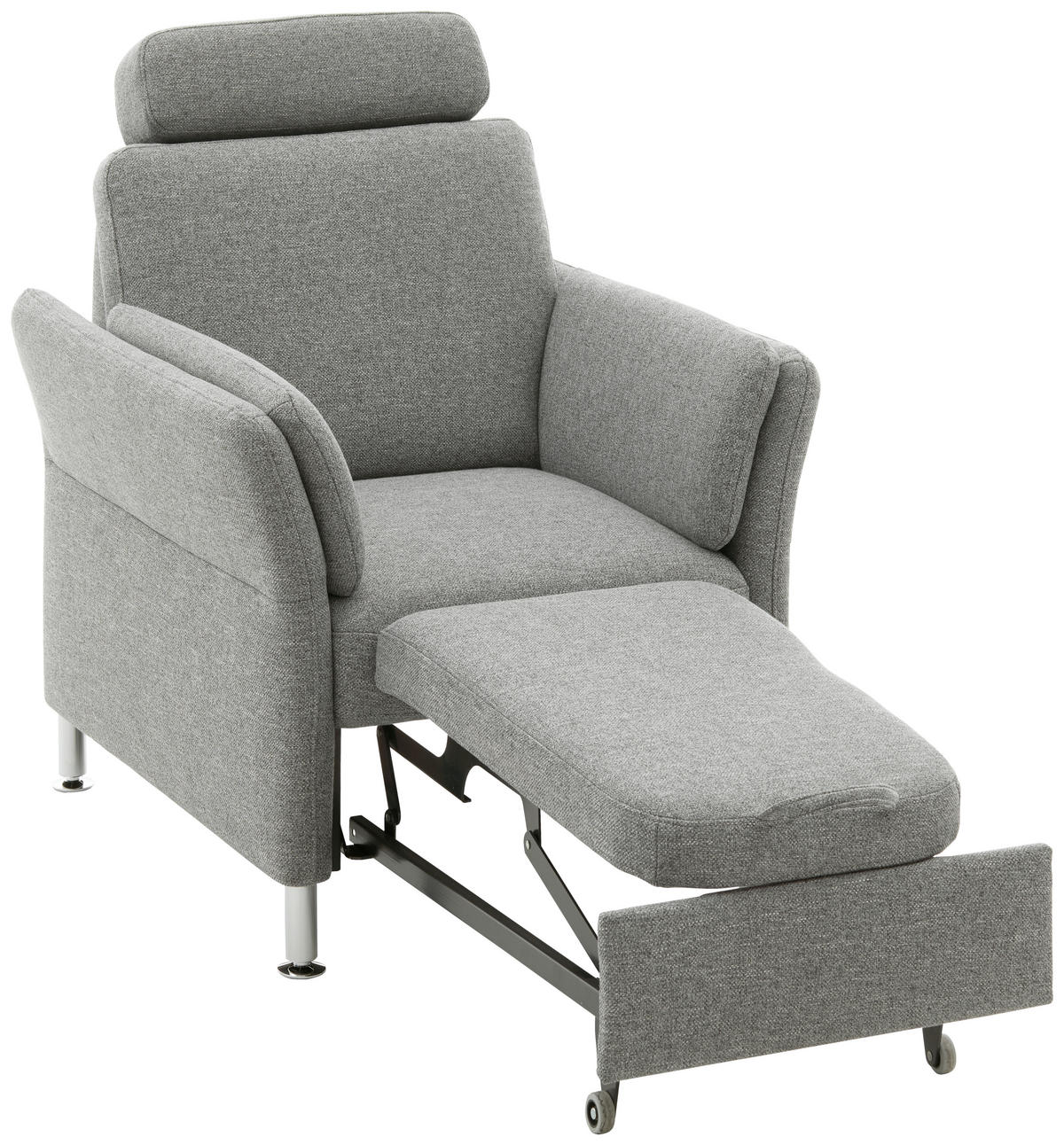 SESSEL in Flachgewebe Grau  - Chromfarben/Grau, Konventionell, Textil/Metall (86/87/93cm) - Beldomo System