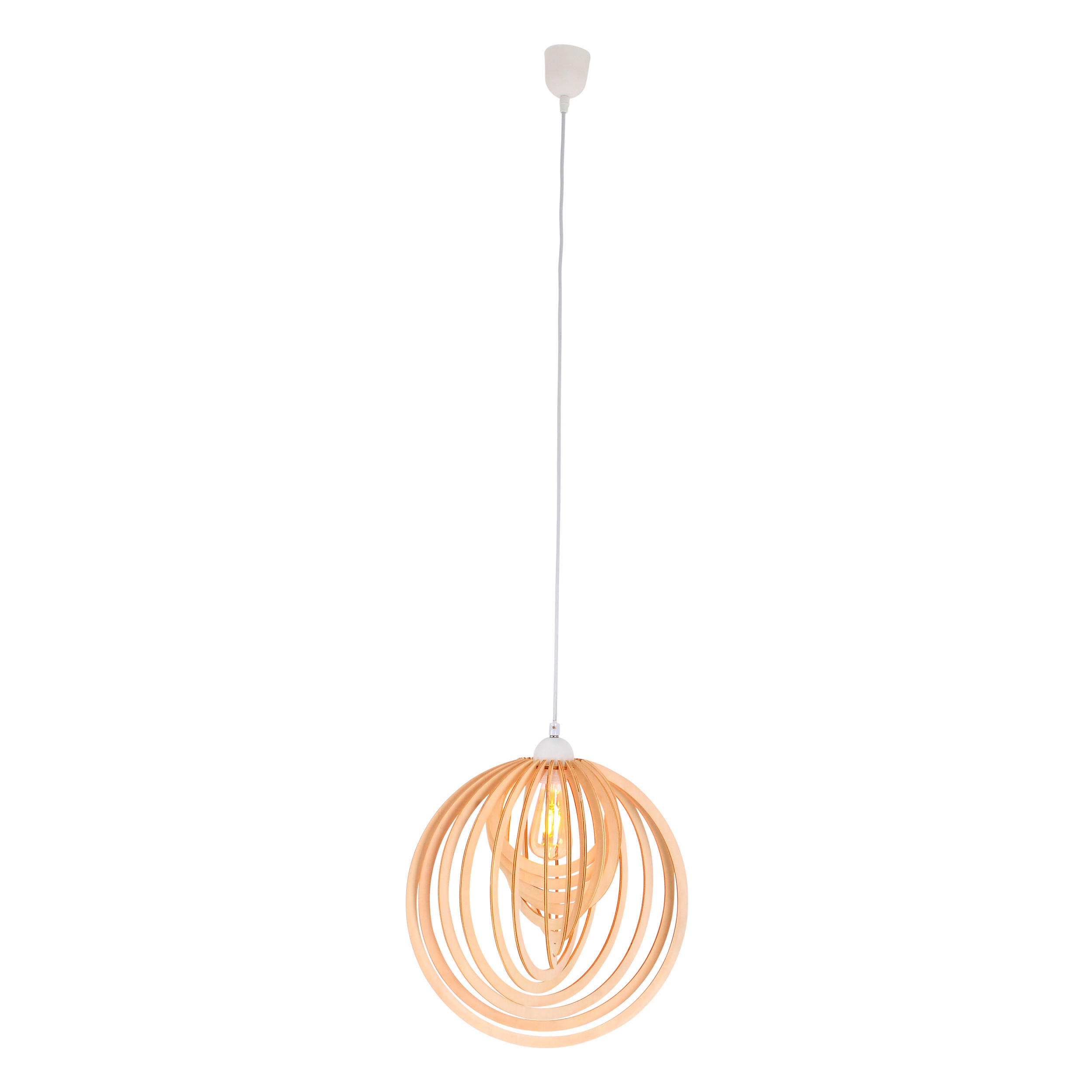 HÄNGELEUCHTE ARMELLA 40/145 cm   - Naturfarben/Weiß, Natur, Holz/Kunststoff (40/145cm) - Näve