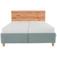 POLSTERBETT Matratze, Lattenrost, Bettkasten Buchefarben, Mintgrün 180/200 cm  - Buchefarben/Weiß, Design, Holz/Textil (180/200cm) - Valnatura