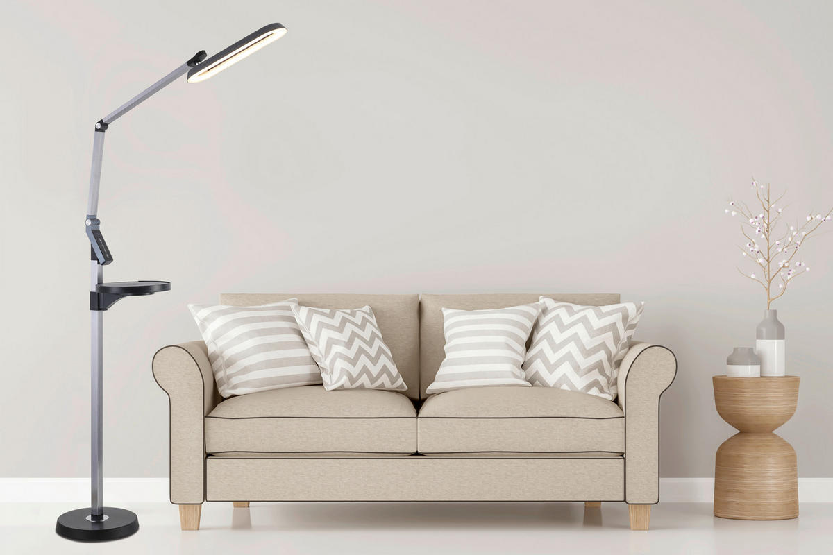 LED-STEHLEUCHTE - Anthrazit/Schwarz, Trend, Kunststoff/Metall (27,2/71/135cm) - Novel