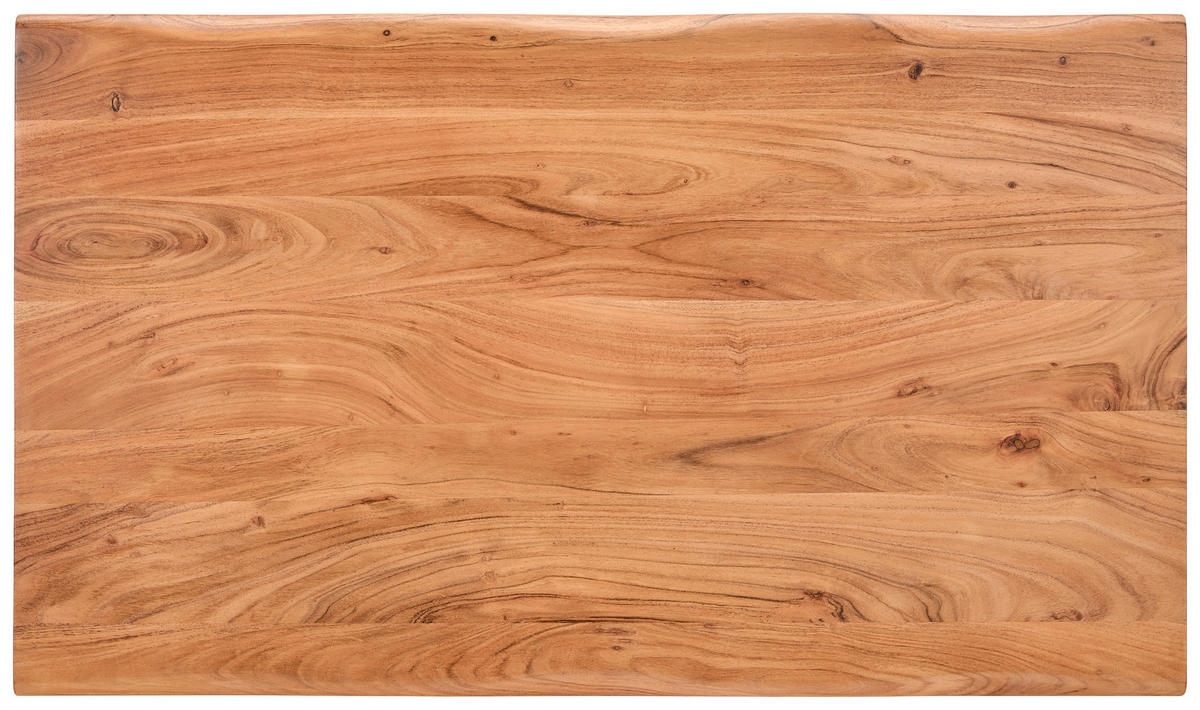 COUCHTISCH Akazie teilmassiv 120/70/45 cm rechteckig Naturfarben, Schwarz  - Schwarz/Naturfarben, Design, Holz/Metall (120/70/45cm) - Livetastic