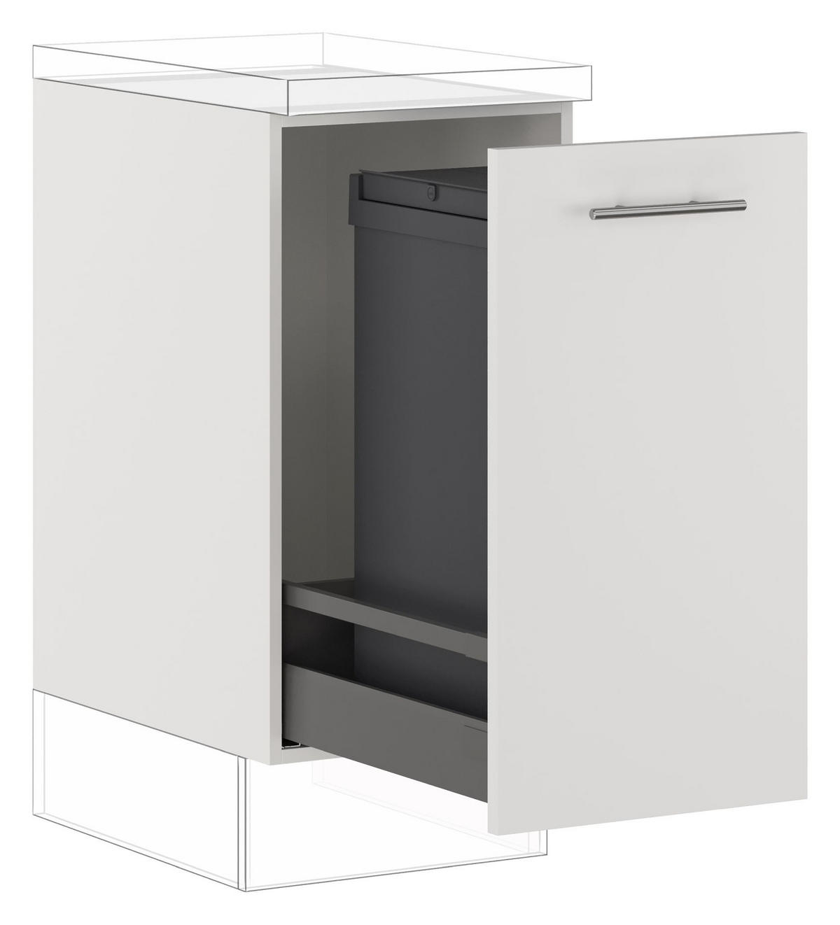 KÜCHENUNTERSCHRANK 40/87,8/57,6 cm  in Weiß  - Edelstahlfarben/Weiß, Basics, Holzwerkstoff/Metall (40/87,8/57,6cm) - Impuls