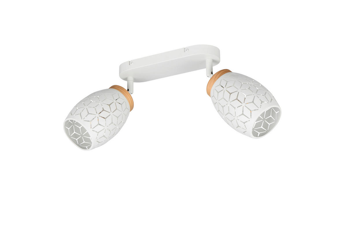 TAKSPOTLIGHT 28/27/12 cm   - vit/naturfärgad, Trend, metall/trä (28/27/12cm)