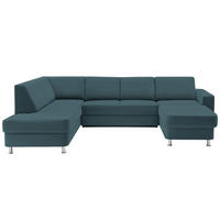 WOHNLANDSCHAFT Türkis, Petrol Chenille  - Türkis/Chromfarben, Design, Kunststoff/Textil (198/301/165cm) - Xora