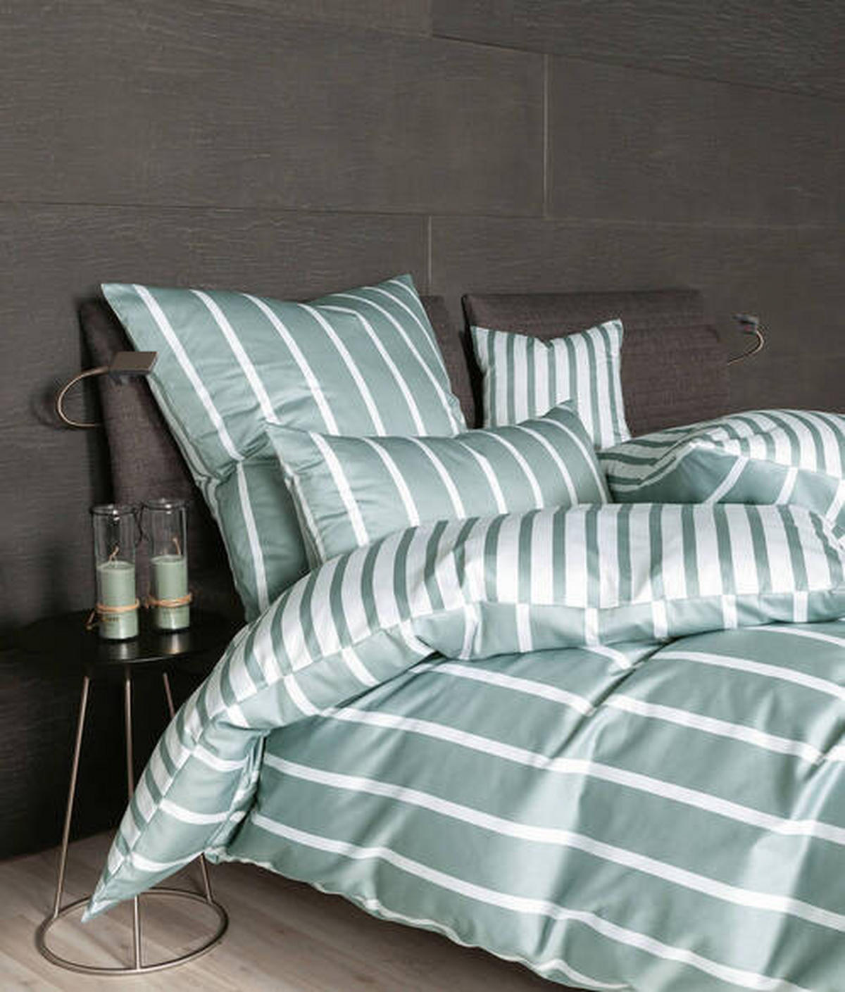KISSENHÜLLE GENTANO 40/40 cm  - Salbeigrün/Weiß, Design, Textil (40/40cm) - Janine