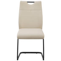 STOLICA  crna, bež  metal, koža      - bež/crna, Moderno, koža/metal (45/97/63cm) - Livetastic