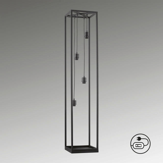 STEHLEUCHTE - Schwarz, Basics, Metall (30/30/152,50cm) - Fischer & Honsel