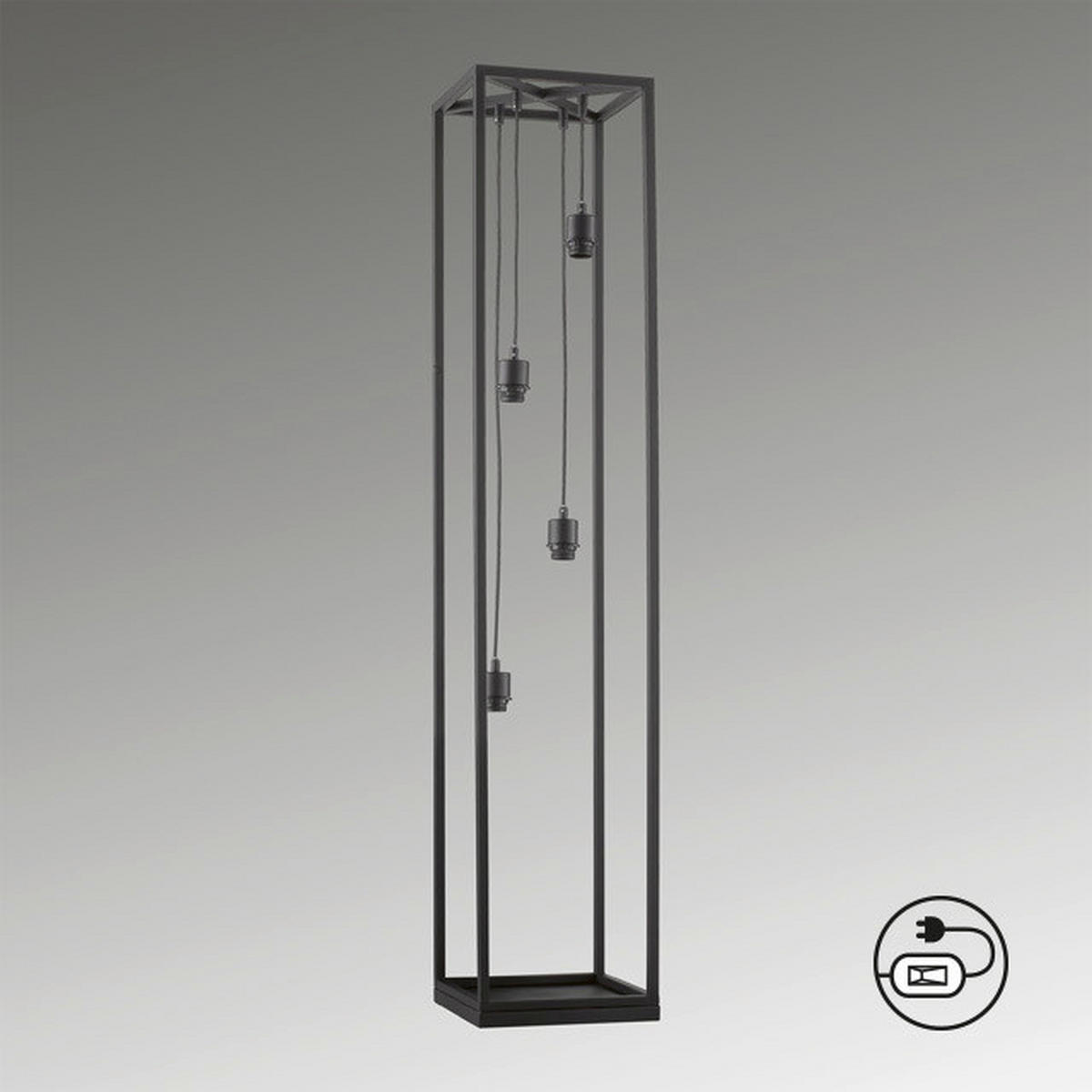 STEHLEUCHTE - Schwarz, Basics, Metall (30/30/152,50cm) - Fischer & Honsel