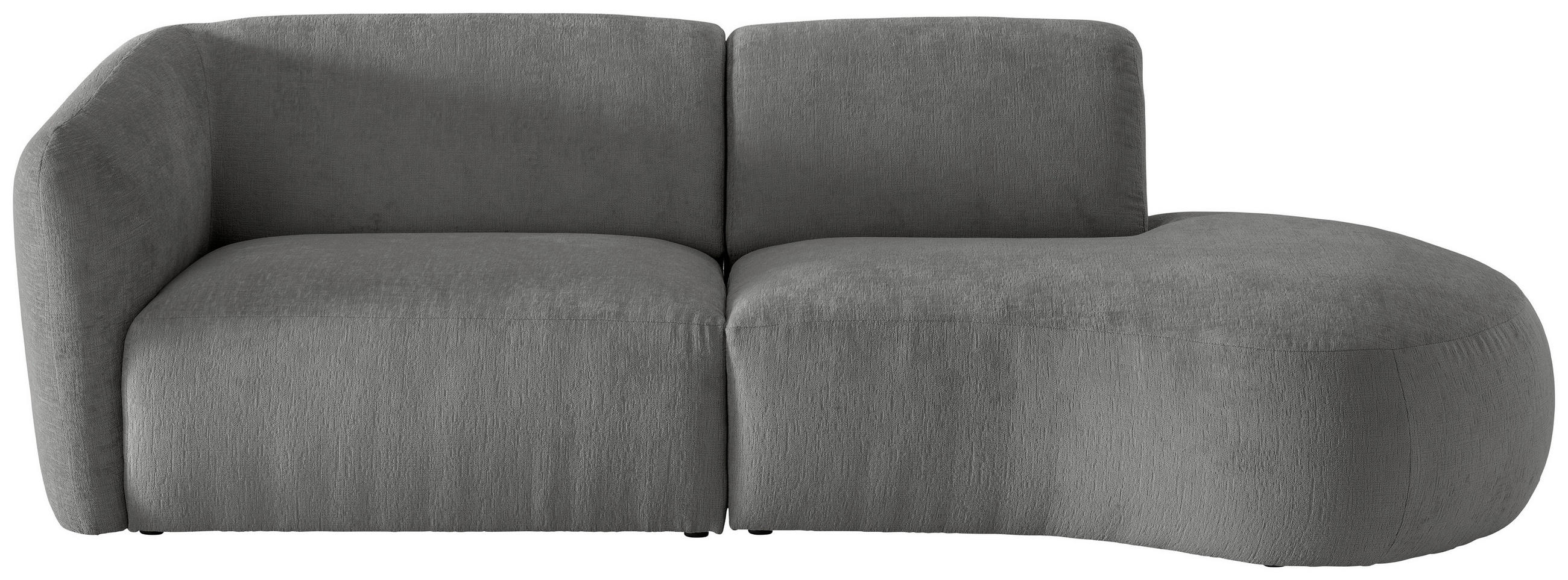 ECKSOFA in Mikrofaser Graubraun - Graubraun/Schwarz, Modern, Kunststoff/Textil (238/107cm) - Livetastic