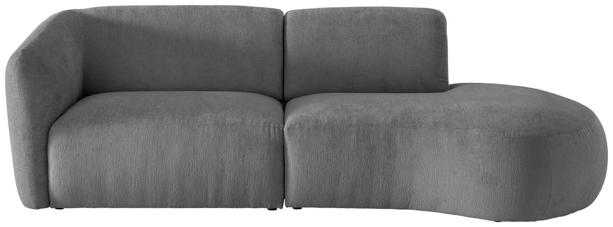 ECKSOFA in Mikrofaser Graubraun  - Graubraun/Schwarz, Modern, Kunststoff/Textil (238/107cm) - Livetastic