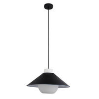 HÄNGELEUCHTE 38/150 cm  - Schwarz/Weiß, KONVENTIONELL, Glas (38/150cm) - ENDON