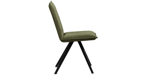 STUHL Webstoff Schwarz, Olivgrün Buche massiv - Schwarz/Olivgrün, Basics, Holz/Textil (46/91/61cm) - Carryhome