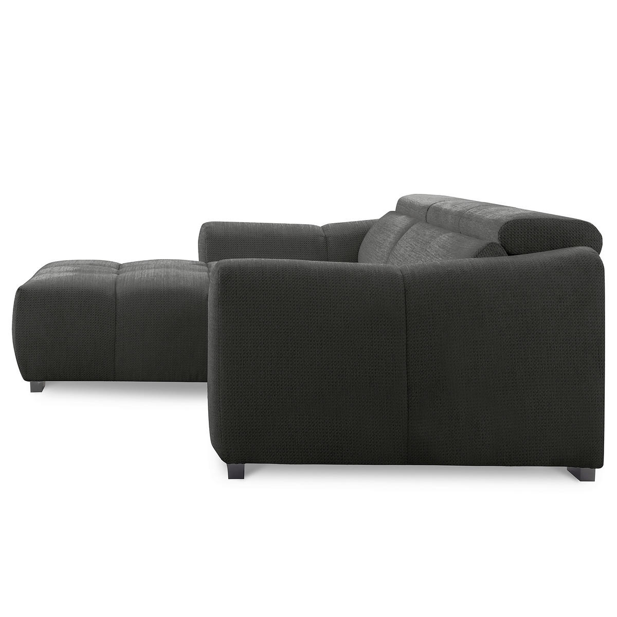 ECKSOFA  Webstoff Schwarz  - Schwarz, Design, Kunststoff/Textil (177/274cm) - Livetastic