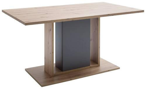 MATBORD i trämaterial 160/77/90 cm - grå/ekfärgad, Design, trämaterial (160/77/90cm) - MID.YOU