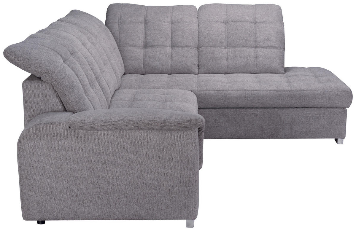 ECKSOFA Dunkelbraun Chenille  - Chromfarben/Dunkelbraun, KONVENTIONELL, Kunststoff/Textil (260/205cm) - Carryhome