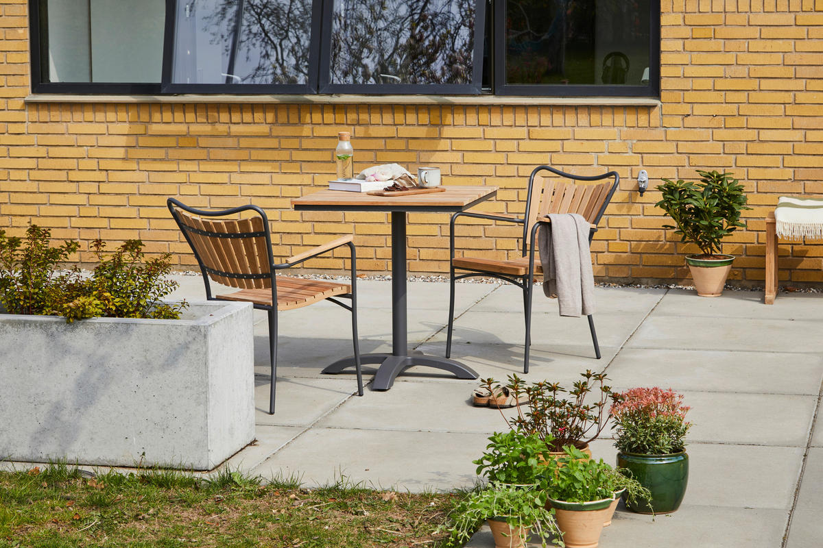 BISTROTISCH in Holz, Metall 70/70/74 cm  - Anthrazit/Naturfarben, Basics, Holz/Metall (70/70/74cm) - Ambia Garden
