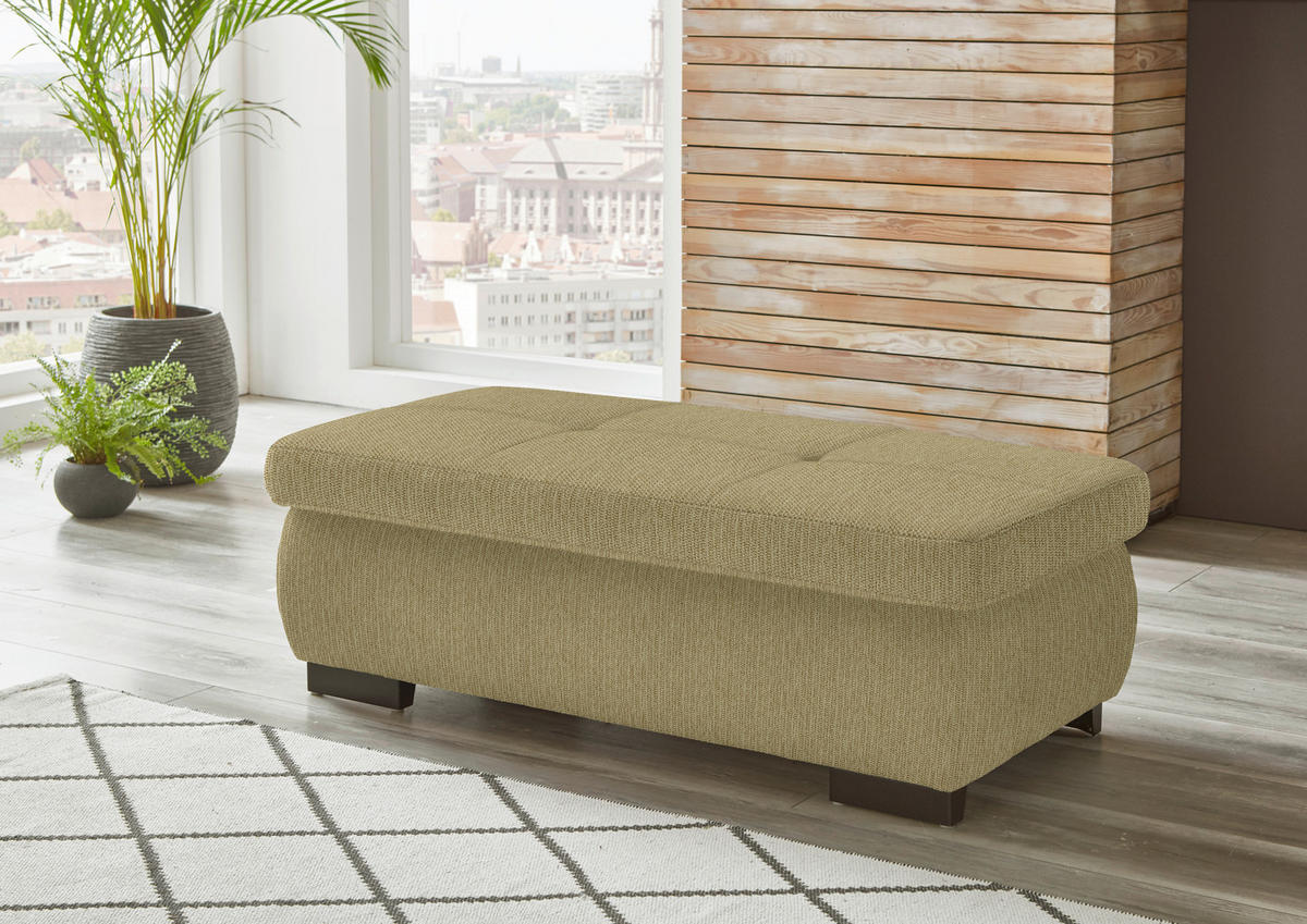 ECKSOFA in Flachgewebe Honig  - Schwarz/Honig, Design, Textil/Metall (297/174cm) - Beldomo Style
