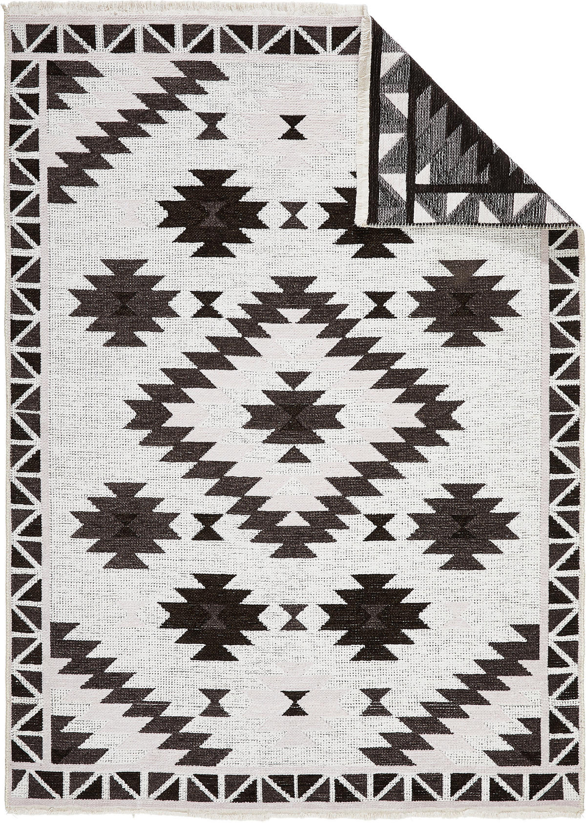 KOBEREC TKANÝ NA PLOCHO, 160/230 cm, šedá, bílá, tmavě šedá - šedá/bílá, Design, textil (160/230cm) - Novel
